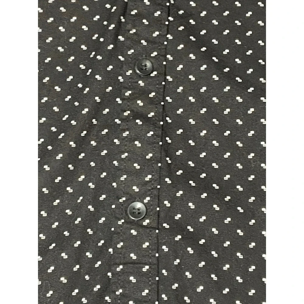 Kenneth Cole Men's XL Slim Fit Black White Micro Dot Button Down Shirt